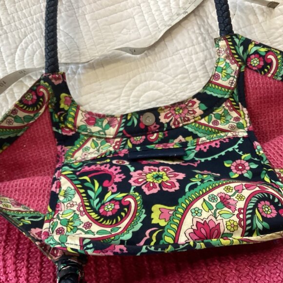 Vera Bradley Petal Paisley Woven Straw Bucket Tote Bag Beach Weekend - Picture 4 of 16